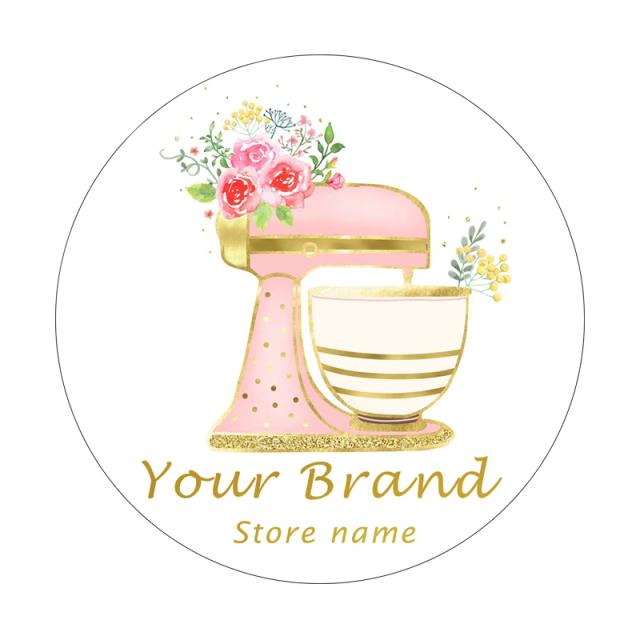 Adesivos Personalizados e Logotipos para Decoração de Bolos e Cozimento com Etiquetas de Nome da Loja de 2,5 a 7 cm