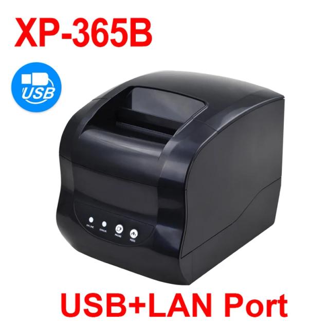 Impressora Térmica Xprinter 365B: Etiquetas e Recibos para Android, iOS e Windows com Suporte para 20-80mm