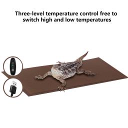 Tapete de aquecimento para répteis, tapete de aquecimento à prova d'água, controle de temperatura, incubadora, ferramentas para tartarugas, cobra, lagarto - Image 6