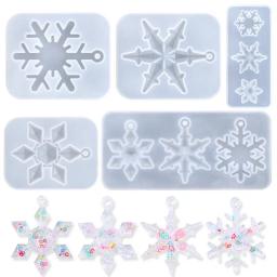 Molde de resina epóxi de floco de neve, ferramentas de fundição de silicone, molde de floco de neve artesanal, ferramentas de fabricação de jóias, artesanato diy, moldes de resina epóxi - Image 1