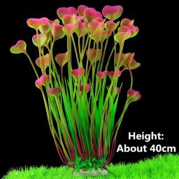 Decoração de plantas de aquário artificial, tanque de peixes, paisagismo, grama de enfeites, flor de lótus, decoração aquática, fundo de aquário - Image 4