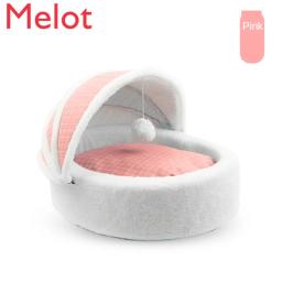 Gato ninho de inverno quente fechado casa de gato quatro estações universal removível lavável princesa cama berço cadeira suprimentos gato cama animais estimação - Image 3