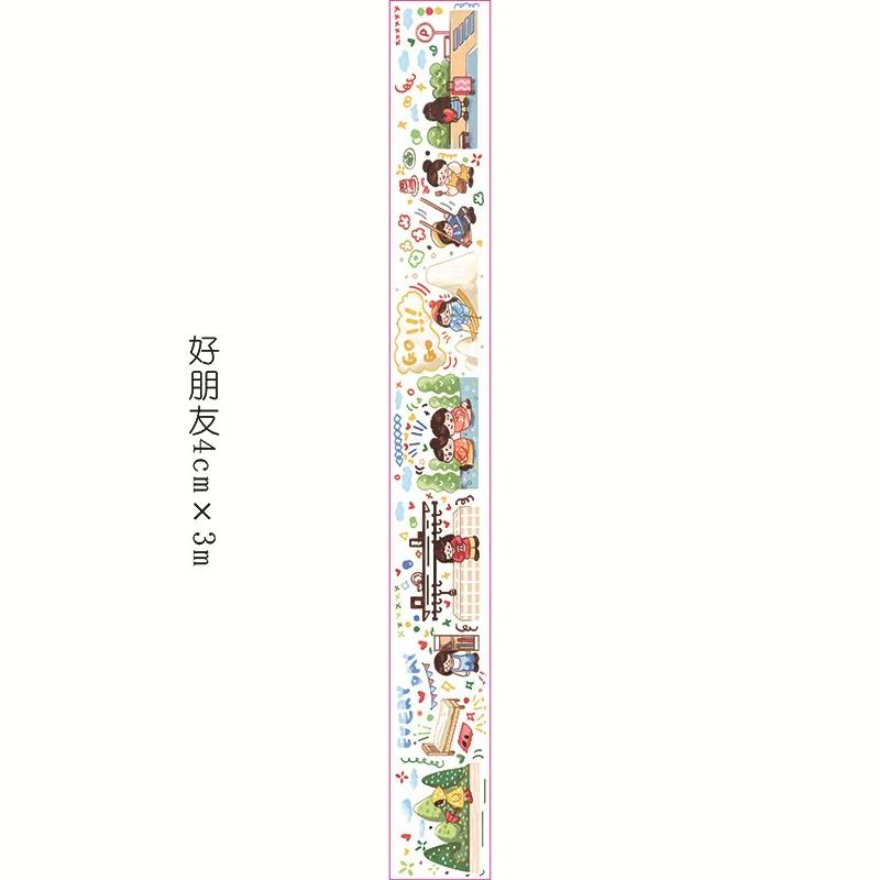 1 rolo de fita washi fat planet 2.0 série personagem bonito scrapbooking material decorativo fitas adesivas diário adesivos - Image 1