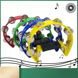 Único meia lua instrumentos musicais de percussão pandeiro mão sinos festa jogar com aperto de mão chocalho percussão acessórios,pandeiro,pandeiro profisional frete grátis,pandeiro meia lua,meia lua instrumento musical - Image 1