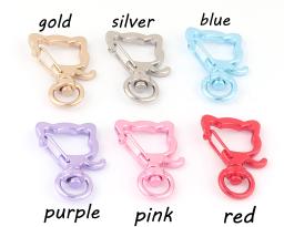 Gancho de fecho giratório, 8mm, rosa, gato, garra de pressão lagosta, joias, enfeite de bolsa, bolsa de mão, clipe de couro, hardware diy - Image 3