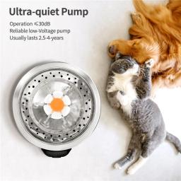 Bebedouro automático com filtro, Pet Drink Fountain, Suprimentos de água de aço inoxidável para gato e cachorro, 2L - Image 6