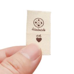 50 pçs pano vestuário etiquetas de vestuário feito à mão padrão dos desenhos animados tecido de malha costurar tags artesanal diy costura artesanato suprimentos - Image 5