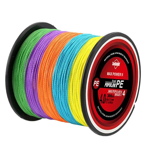 SeaKnight Marca TriPoseidon Série 4 Fios 300M PE Trançado Linha de Pesca 8-60LB Multifilamento Linha de Pesca Suave Pesca de Carpa
