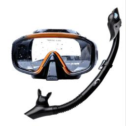 Máscara de mergulho profissional máscara de silicone snorkel máscara de mergulho anti-nevoeiro tubo seco completo equipamento de mergulho subaquático - Image 1