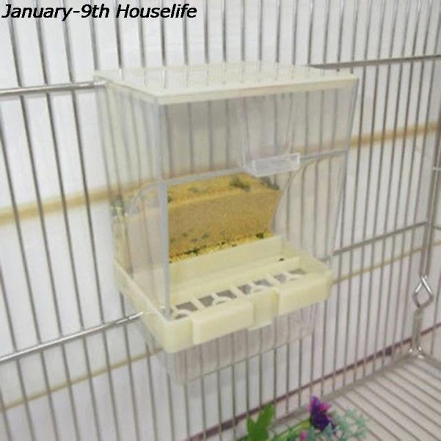 Alimentador Automático de Aves em Acrílico – Pequeno e À Prova de Respingo para Papagaios e Pombos (10x12x7.5cm)