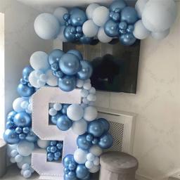 Conjunto De Balão De Látex Azul Cromado, Kit De Garland De Arco, Balão De Macaron, Casamento Romântico, Festa De Aniversário, Decoração De Tema Azul, 115Pcs - Image 1