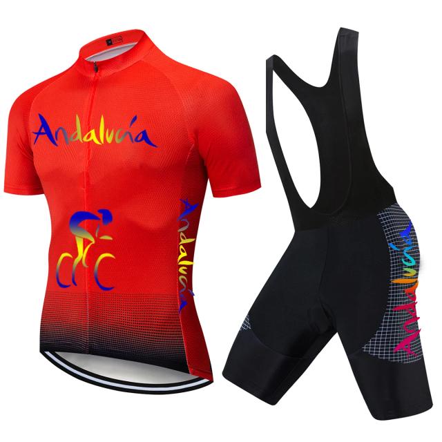 Conjuntos Masculinos de Ciclismo Andaluzia: Roupas de Bicicleta Respirável com Gel Pad 20D, Estilo Camuflado para o Verão 2021