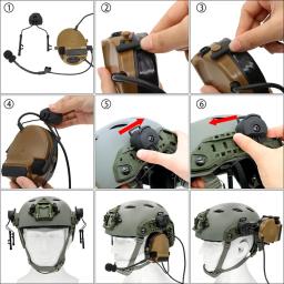 Comtac fone de ouvido capacete suporte arco ferroviário adaptador para airsoft militar tiro redução ruído comtac i ii iii fone tático - Image 6