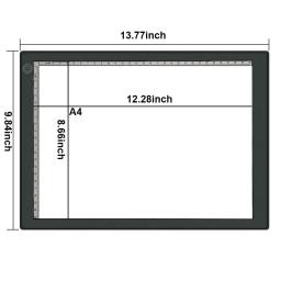 A4 ultra-fino portátil led caixa de luz tracer usb cabo de alimentação regulável brilho led artcraft tracing luz almofada - Image 4