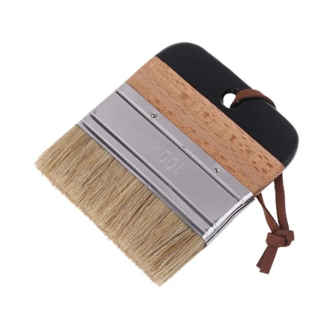 Pincel de Cera Ergonômico com Cabo de Madeira e Cerdas Naturais para Pintura em Móveis