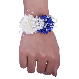 Pérola Rhinestone Corsage de pulso para senhoras, pulseira elástica para a noiva e dama de honra, DIY Wedding Party Props, venda quente, novo, SW049 - Image 1