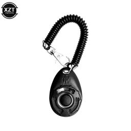Suprimentos de treinamento do cão de estimação gato cachorro treinamento clicker plástico novos cães clique trainer ajuda ajustável alça de pulso som chave corrente - Image 2