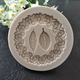 Roseta deixa molde de silicone resina bolo de chocolate diy quadro de imagem açúcar molde de cozimento ferramentas de decoração - Image 2