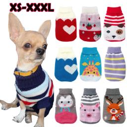 Roupas para animais de estimação cão camisola gato traje para cães pequenos natal cervos roupas gato camisola cães casaco dia das bruxas quente pet knitte casaco - Image 1