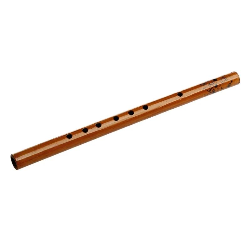 Clarinete tradicional de bambu com 6 buracos, instrumento musical de estudante, cor de madeira - Image 1