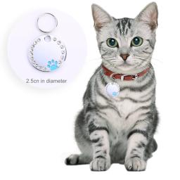 Etiqueta de identificação personalizada do cão do gato do animal de estimação da gravura livre etiquetas de nome personalizadas do gato do animal de estimação - Image 2