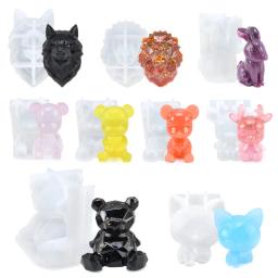 Moldes de resina animal estereoscópico, moldes de fundição de urso de silicone, resina epóxi para chaveiros, faça você mesmo, suprimentos de joias de resina artesanal - Image 1