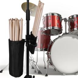 Suporte da baqueta para o conjunto de tambor braçadeira no saco de armazenamento da vara do cilindro grande capacidade clipe de pano no recipiente das baquetas até 16 pares - Image 3