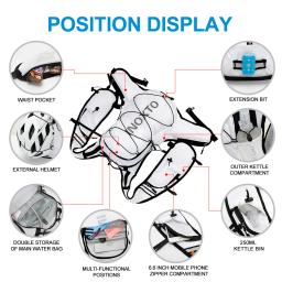 Inoxto Mochila de Bicicleta Respirável Impermeável, Bolsa de Ciclismo Masculina e Feminina, Capacete de Bicicleta, Bolsa de Água, 12L - Image 3