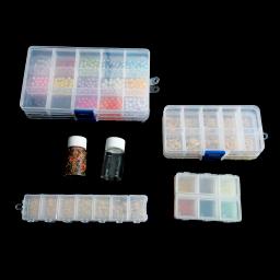 Caixa de plástico com compartimento ajustável para costura, recipiente para bordados, caixas de plástico e ferramentas para recipientes, 1 a 5 peças - Image 6