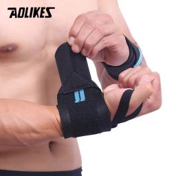Faixa elástica de pulso ajustável aolikes, faixas para o pulso, para levantamento de peso, powerlifting, suporte respirável - Image 2
