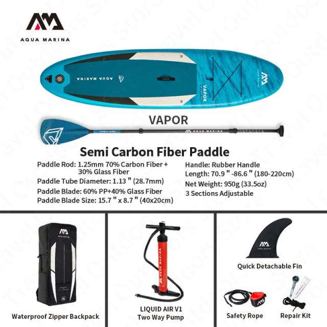 Prancha Inflável Stand Up Paddle Aquamarina 3,1m para Surf e Esportes Aquáticos com Corda de Segurança