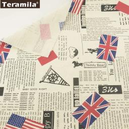 Teramila-Mapa da Palavra Tecido De Linho De Lona, Tecido Doméstico, Tela, Material De Costura Do Metro, Toalha De Mesa, Travesseiro, Cortina, Almofada - Image 5