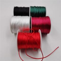 Poliéster Nylon Cabos String, Satin Rattail Corda, Chinês Knot Cord, DIY Pulseira, Jóias Fazendo Suprimentos, 1mm, 50 Metros - Image 3