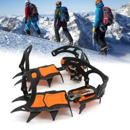10/12 dente profissional crampons escalada ao ar livre de pesca neve skid sapato capa montanhismo skid gear 10/12 dentes gelo crampon - Image 1
