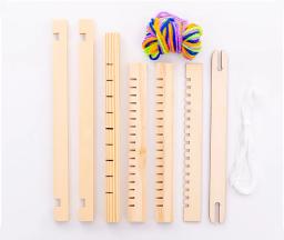 Tear de tecelagem de madeira tradicional para crianças Artesanato Ferramenta de tricô de lã Máquina de trança de madeira Artesanato de bricolage Educação infantil - Image 5