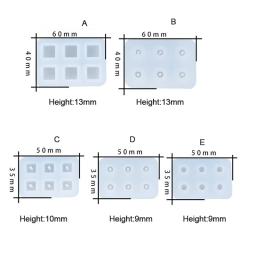 Molde de conta de silicone retangular transparente bola quadrada 6 furos de suspensão artesanato moldes de resina epóxi para ferramentas de fabricação de jóias - Image 2