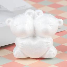 1pc branco modelagem poliestireno isopor espuma urso artesanato bolas para diy natal festa de casamento decoração suprimentos presentes - Image 3