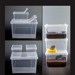 Grande caixa de répteis com tigela de alimentação, plástico transparente inseto terrário, animais de estimação, reprodução Food Feed Box - Image 4