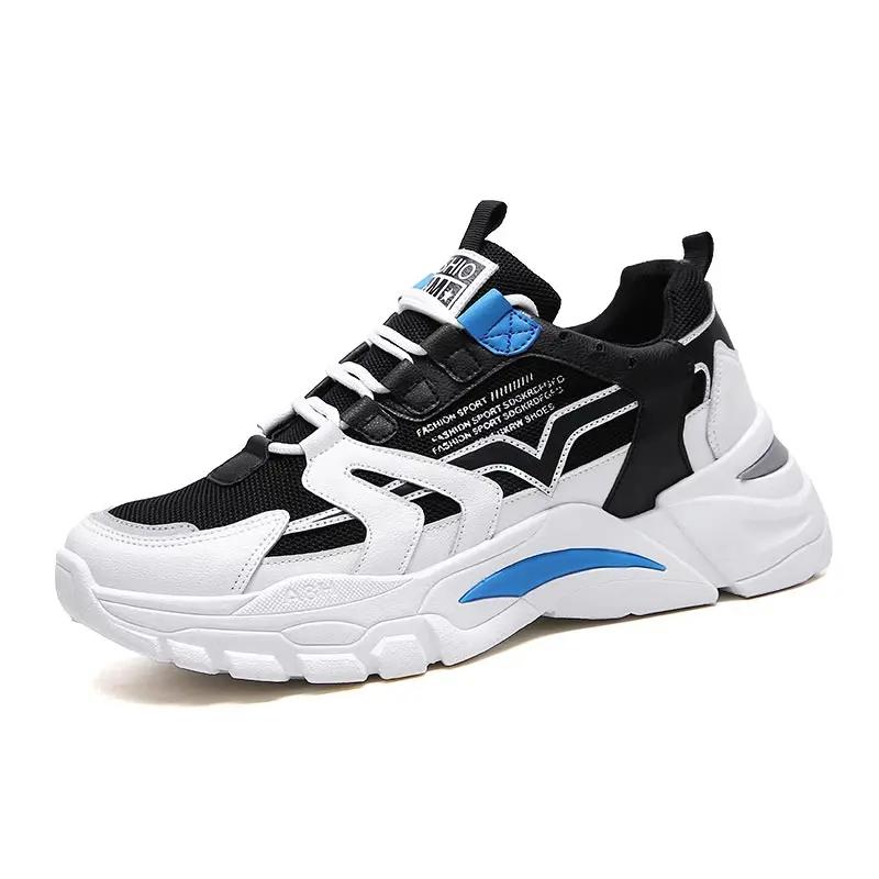 Grande tamanho chunky altura homem tênis mulher esporte sapatos homem tênis de corrida calçados esportivos masculinos para meninos preto azul branco tonificação D-753 - Image 1