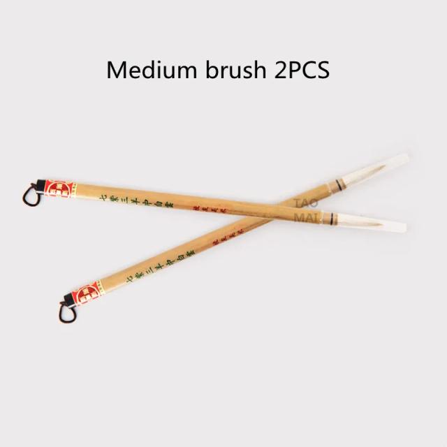 Escova de Esmalte em Cerâmica com Haste de Bambu - Conjunto de 2 Peças para Pintura Artística