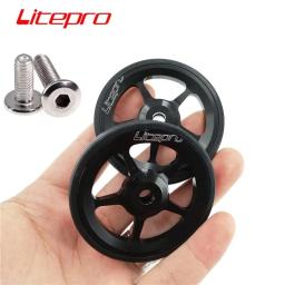 Litepro para brompton bicicleta dobrável rack de carga traseira fácil barra extensão da roda roda telescópica roda rolamento 60mm - Image 1