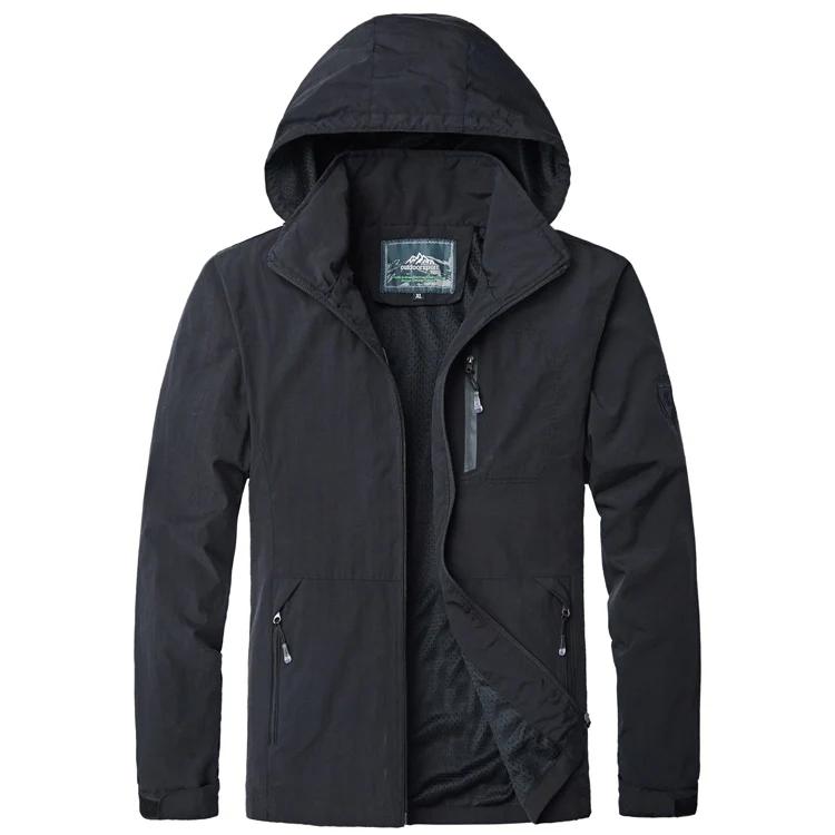 Jaqueta de Trekking masculina à prova de vento, impermeável, leve, jaqueta esportiva de montanha, blusão com capuz, impermeável, camping - Image 1