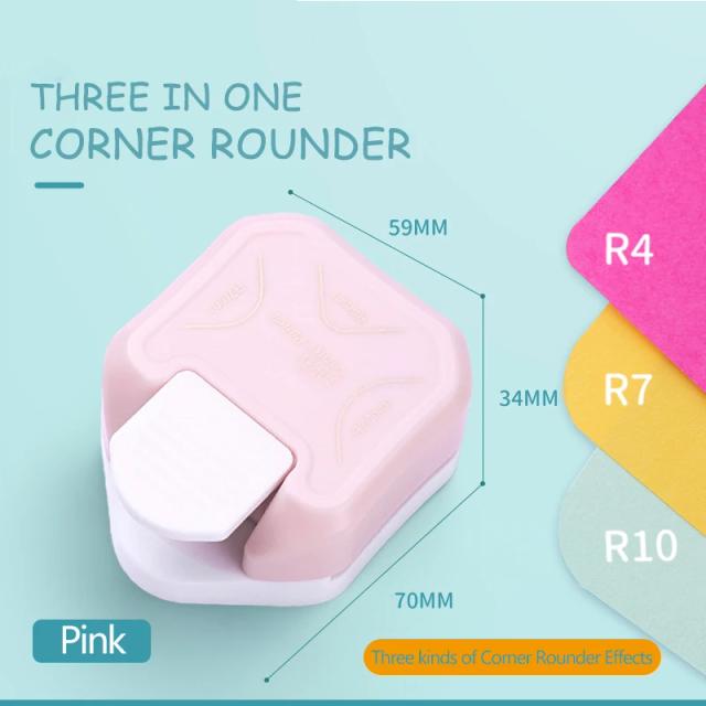 Mini Perfurador de Canto de 3 Vias: Ferramenta Artesanal Ideal para Scrapbooking, Cartões e Projetos DIY