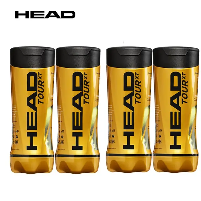 Bolas de Tênis Profissional HEAD TOUR - Alta Resistência Elástica para Treinamento de Competição, 3 Unidades em 1 Tanque