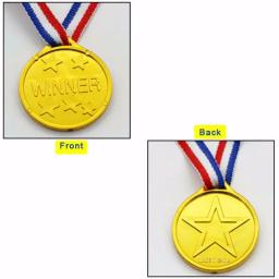 3/5 pçs crianças medalhas de ouro plástico com fita vencedores medalhas esportes dia festa saco prêmios brinquedos para crianças prêmios do estudante - Image 5