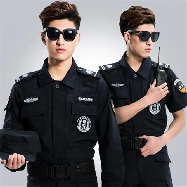 Uniforme Masculino Tático Preto para Segurança: Terno Militar, Camisa Protetora e Calças de Trabalho.