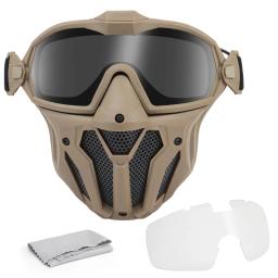 Tactical Airsoft Paintball máscara facial com ventilador, respirável, anti-nevoeiro, rosto cheio, protetora, caça, tiro, novo - Image 1