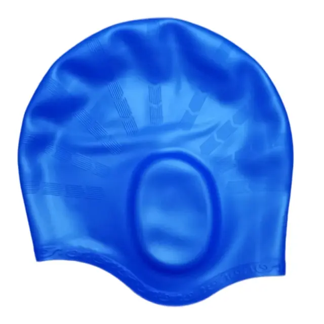 Touca de Natação de Silicone Impermeável com Design 3D e Proteção de Orelhas para Cabelo Longo - Tamanho Único para Todos os Gêneros