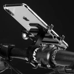 Rockbros-suporte de celular para bicicleta e motocicleta, suporte de liga de alumínio, mecânico, cinco furos, para telefone - Image 2