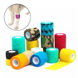 Bandagem médica respirável para animais de estimação, fita adesiva elástica para cuidados com a saúde de cachorro e gato, 1 rolo - Image 1